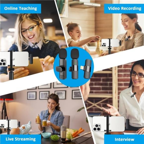 Professional Wireless Lavalier Lapel Microphone for iPhone, iPad - Cordless Mic - Picture 6 of 7